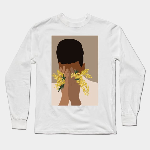 Black lives matter man with flowers Long Sleeve T-Shirt by Nastya Li